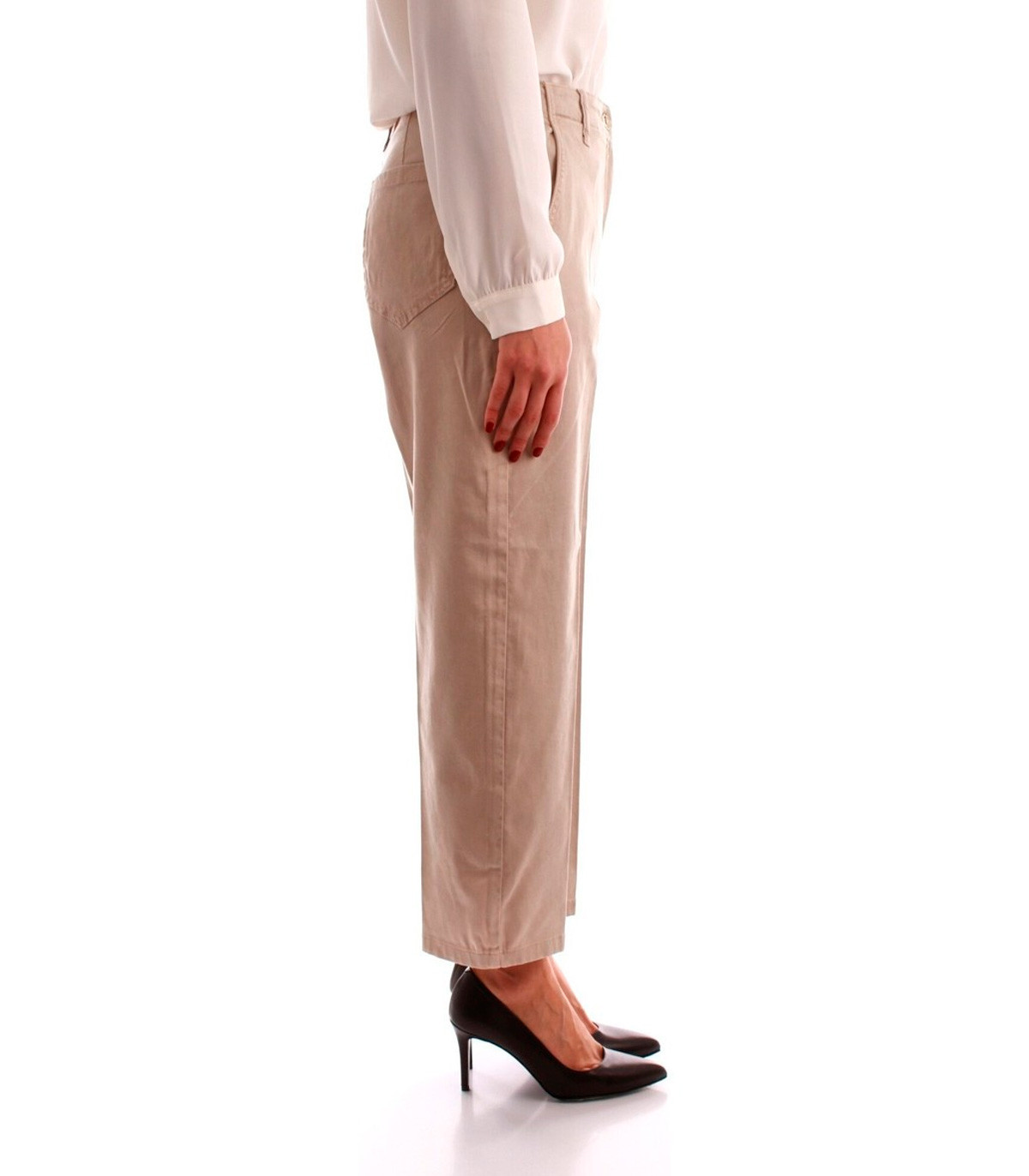 Marella - Pantalón Mujer Beige - De Gabardina