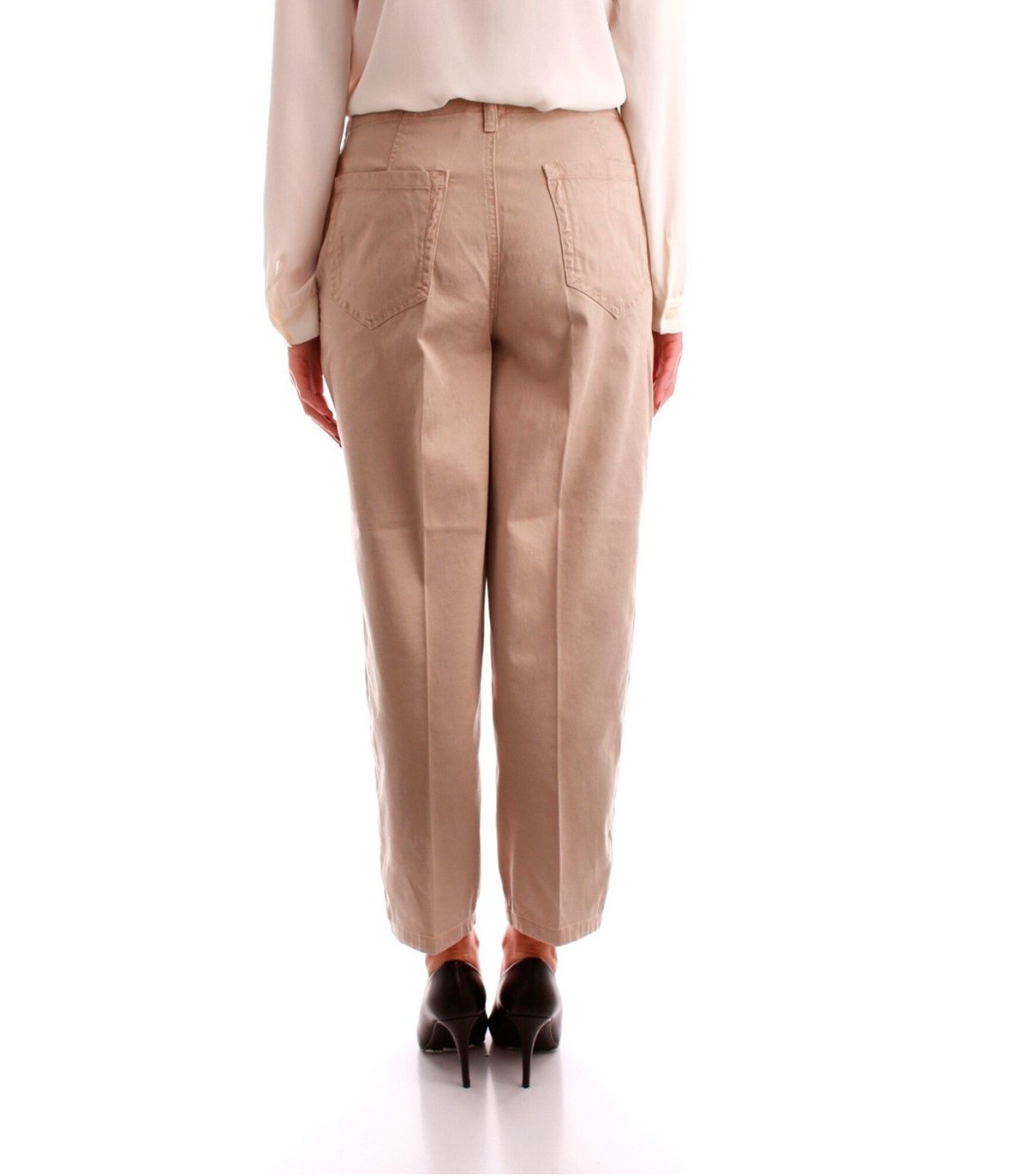 Marella - Pantalón Mujer Beige - De Gabardina